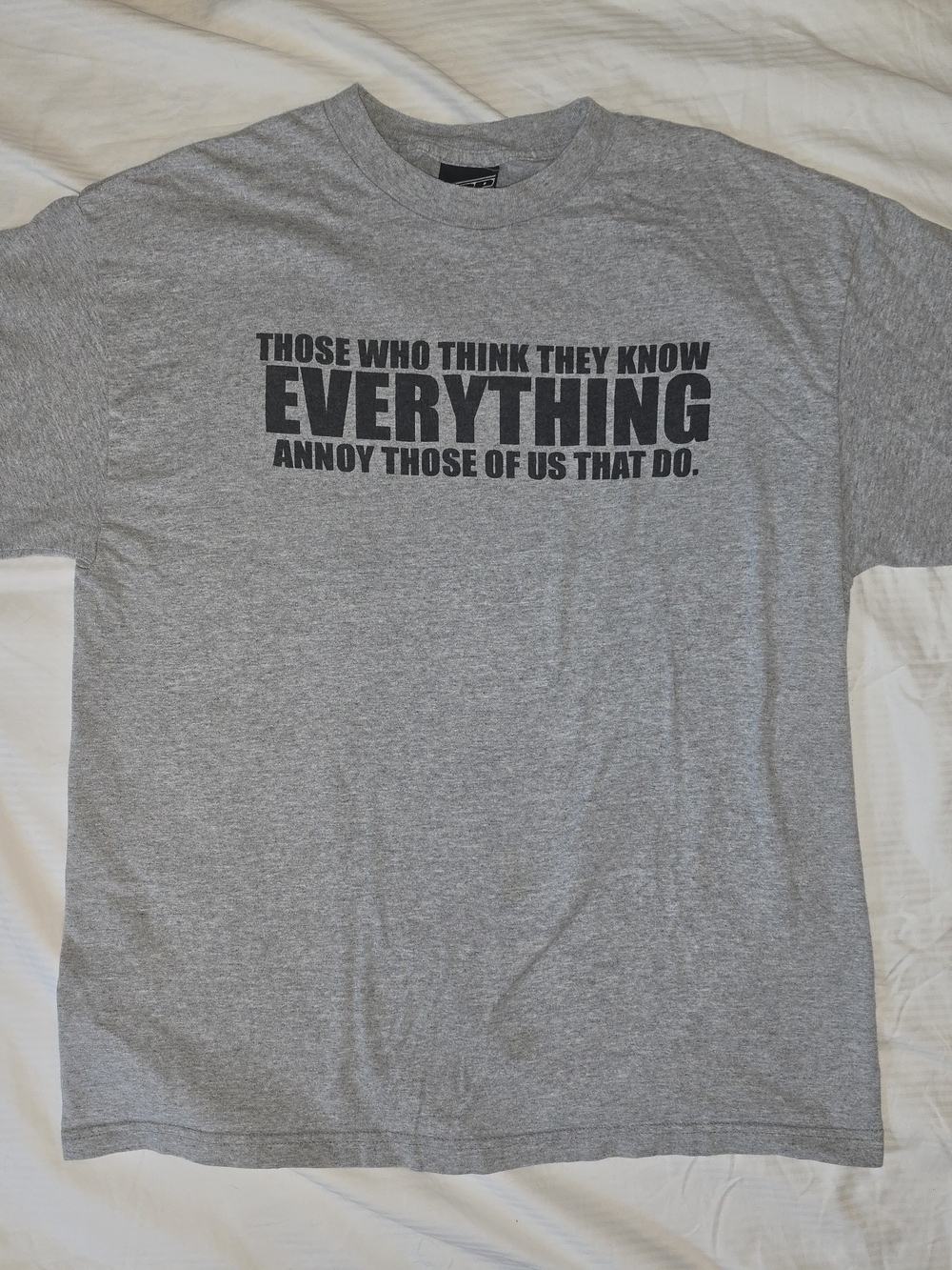 Gray Vintage Y2K/2000s Funny Novelty Graphic Short-Sleeve Tee
